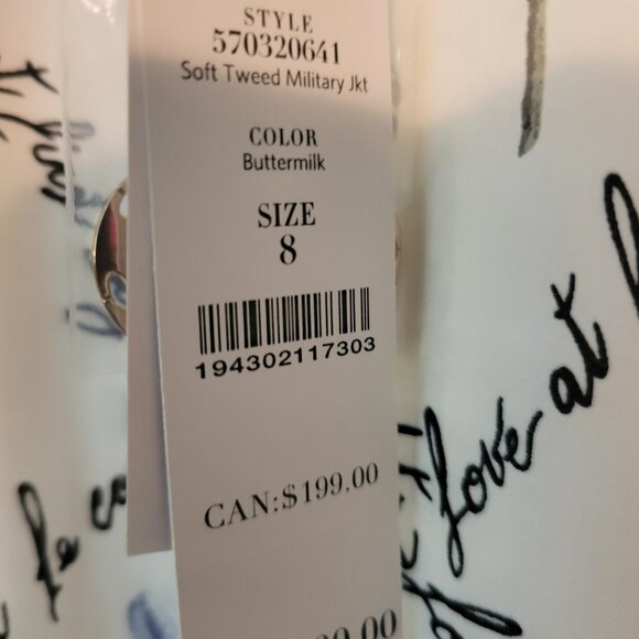 White House Black Market Soft Tweed Military Jacket - NWT - Picture 10 of 10